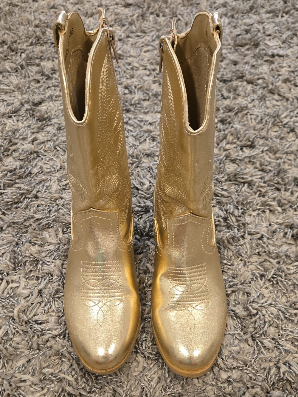 Jellypop Girls Metallic Gold Western Boots